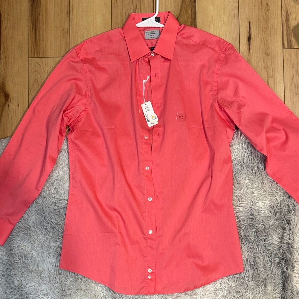 Elegant Coral Dress Shirt for Men